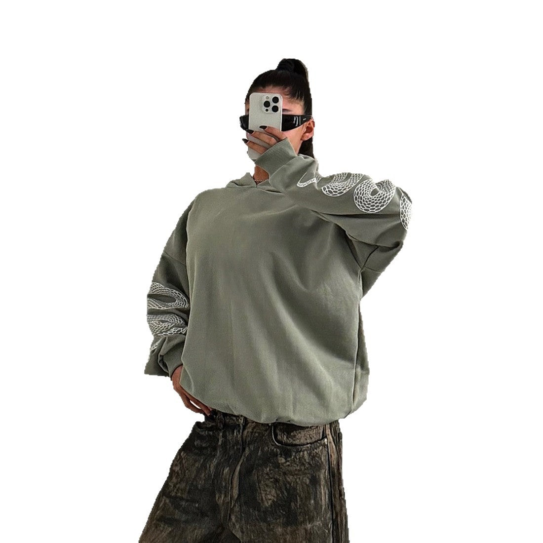 Damen Oversized Kapuzenpullover mit modischen Details Stalluxe