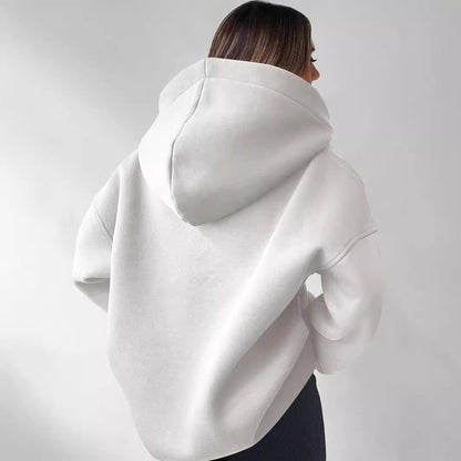 Damen Oversize Hoodie mit modernem Kragen und weichem Innenfutter Stalluxe