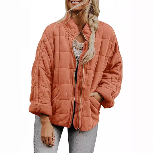 Damen Steppjacke mit hochschließendem Kragen und praktischen Tasche Stalluxe