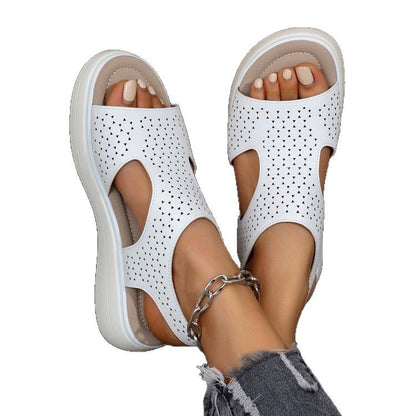 Damen Komfortable Sandalen mit atmungsaktiver Lochmuster-Oberfläche und gepolstertem Fußbett Stalluxe