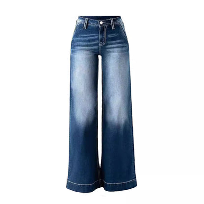 Damen Weit geschnittene Denim-Hosen Stalluxe