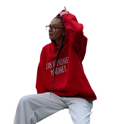 Damen Kapuzenpullover mit auffälligem Schriftzug und lockerer Passform Stalluxe