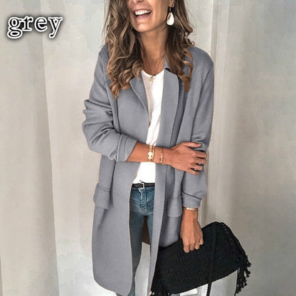Women's Tailored Open-Front Duster Coat Stalluxe