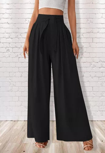 Damen Weite Hose mit hohen Bundfalten Stalluxe