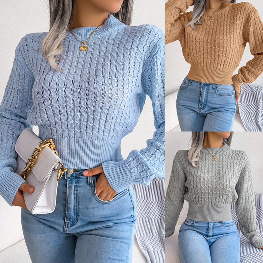 Damen Strickpullover mit strukturiertem Muster und elastischem Bund Stalluxe