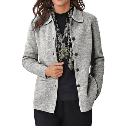 Damen elegante Manteljacke mit Knopfverschluss und praktischen Taschen Stalluxe