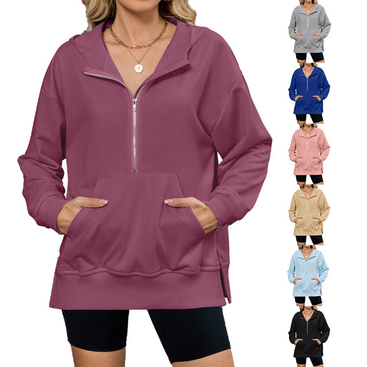 Damen Kapuzenpullover mit durchgehendem Reißverschluss und Taschen Stalluxe