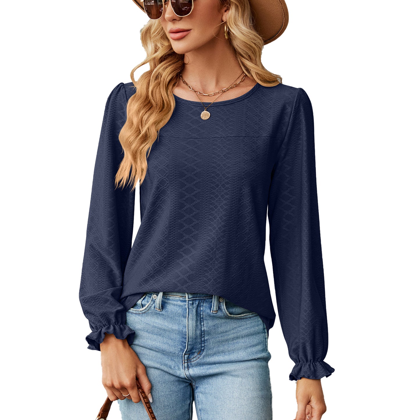 Damen Blusenshirt mit Raffungen und elegantem Strukturdesign Stalluxe