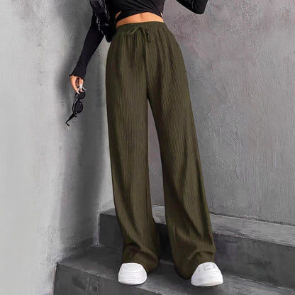 Damen Weit geschnittene Plissee-Hose mit elastischem Bund und praktischen Taschen Stalluxe