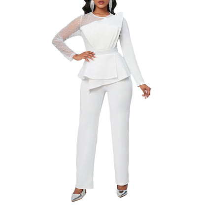 Damen Eleganter Overall mit asymmetrischem Design und raffiniertem Kragen Stalluxe