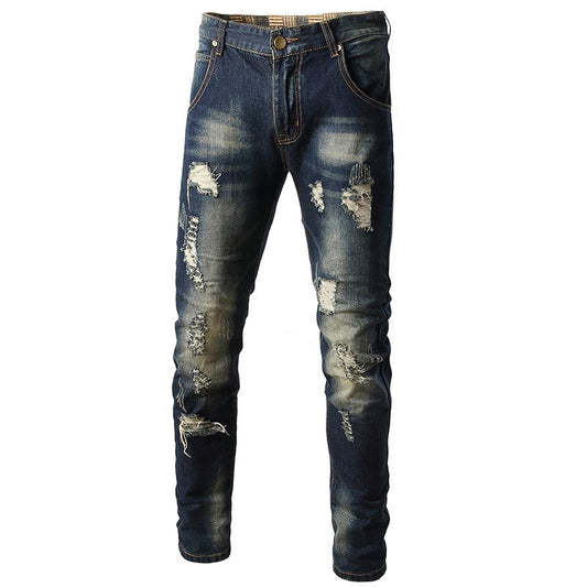 Herren Skinny Fit Jeans im Destroyed-Look Stalluxe