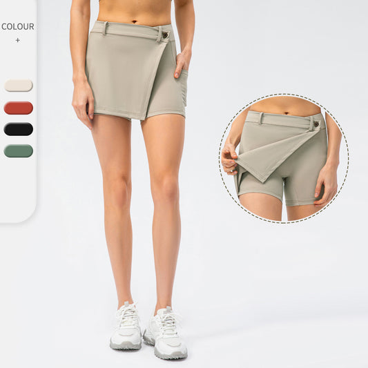 Damen Sportlicher Skort mit praktischen Seitentaschen und modischem Wickeldesign Stalluxe
