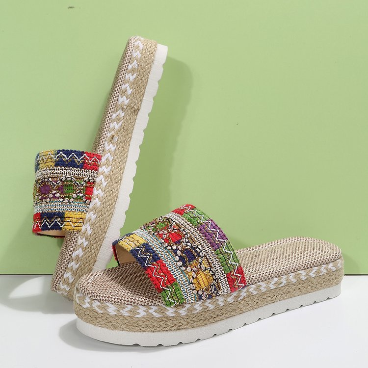Damen Espadrilles mit modischem Textil-Obermaterial und komfortabler Sohle Stalluxe Bunt