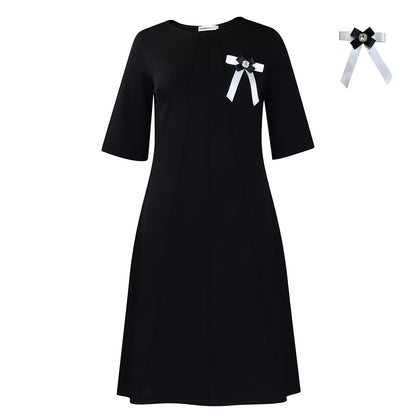 Damen Elegantes Kleid mit dekorativer Schleife Stalluxe