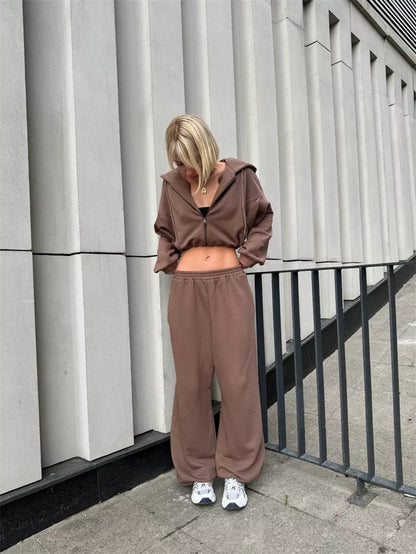 Damen lässiger Oversized Hoodie und weite Jogginghose Set Stalluxe