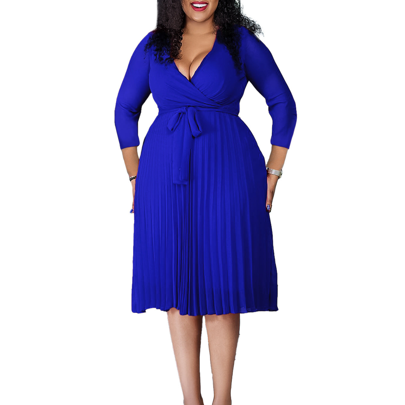 Damen Wickelkleid mit elegantem Faltenwurf und taillierten Details Stalluxe