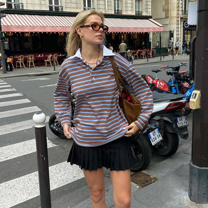 Damen Polo-Shirt mit gestreiftem Design Stalluxe