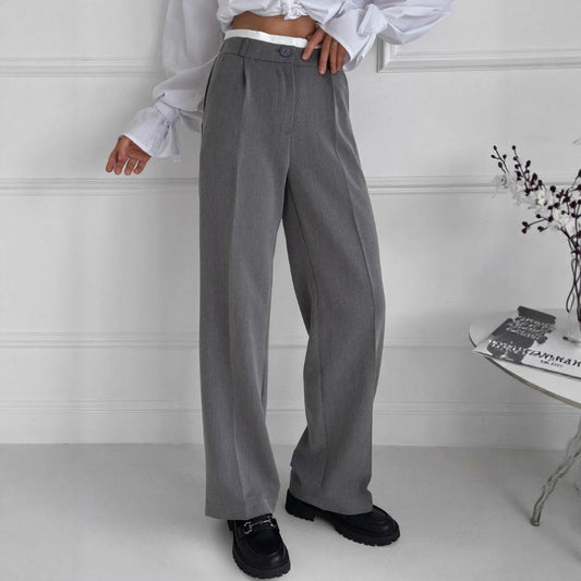 Damen elegante Pluderhose mit hohem Bund und ruhig fließendem Schnitt Stalluxe