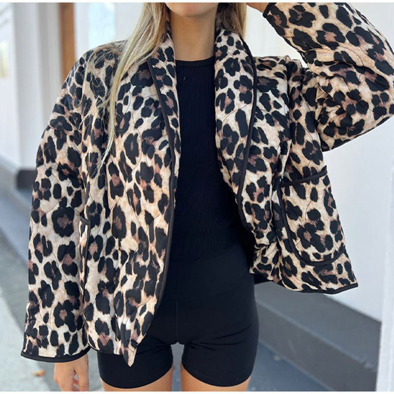 Damen Karierter Blazer mit leopardenmuster Stalluxe