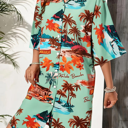 Damen Sommerliches Freizeitkleid mit farbenfrohem Blumenmuster und legerem Schnitt Stalluxe