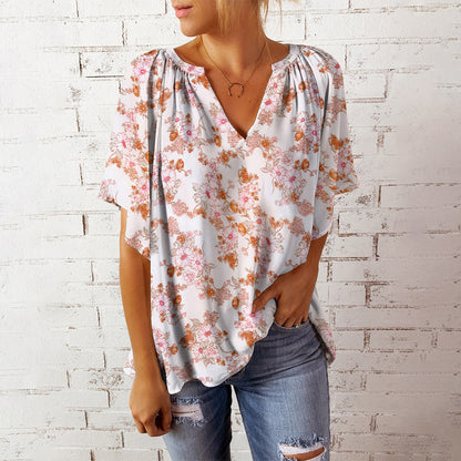 Damen Leichte Blumenmuster Bluse Stalluxe