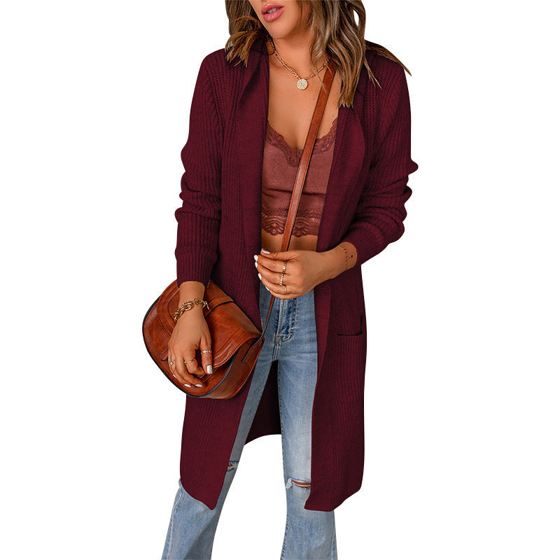Damen Strickjacke mit tiefem V-Ausschnitt und praktischen Taschen Stalluxe