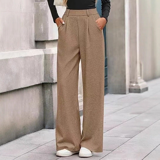 Damen Weite Stoffhose mit hochgezogenem Taillenbund und praktischen Eingrifftaschen Stalluxe