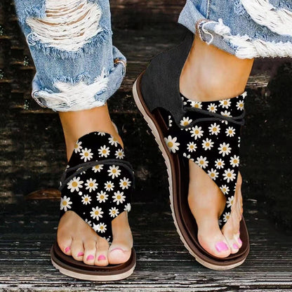Damen Riemchen-Sandalen mit floralem und animalischem Design Stalluxe