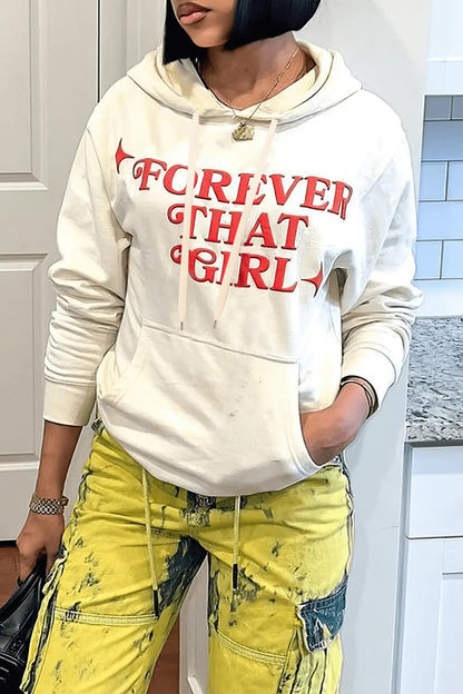 Damen lässiger Kapuzenpullover mit inspirierendem Schriftzug Stalluxe