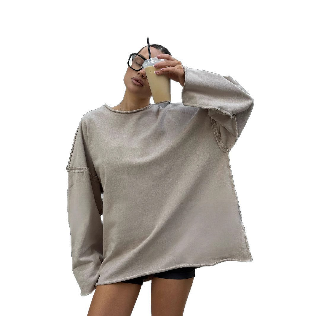 Damen Oversize Sweatshirt mit asymmetrischem Schnitt Stalluxe