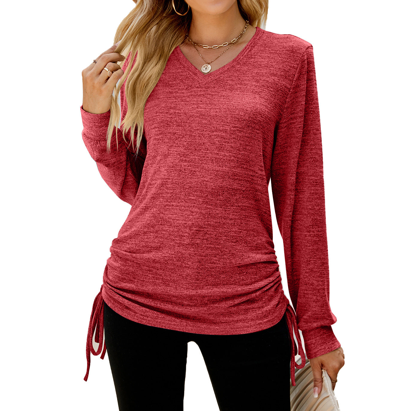 Damen Langarmshirt mit verstellbarem Bund Stalluxe