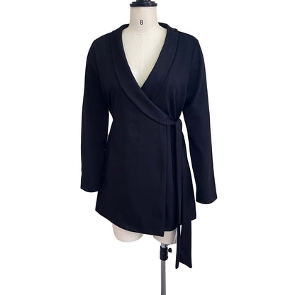 Damen Wickeljacke mit eleganten Details und schmalem Gürtel Stalluxe
