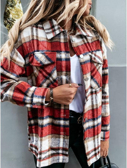 Damen Karierte Overshirt-Jacke aus weichem Flanell Stalluxe