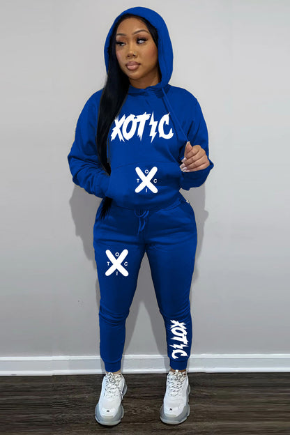 Damen Sportliches Hoodie und Jogginghose Set mit modernem Schriftzug Stalluxe