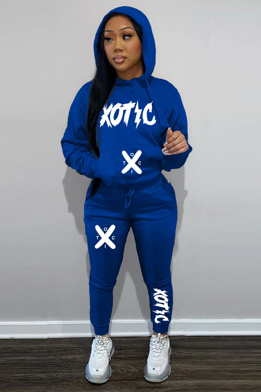 Damen Sportliches Hoodie und Jogginghose Set mit modernem Schriftzug Stalluxe
