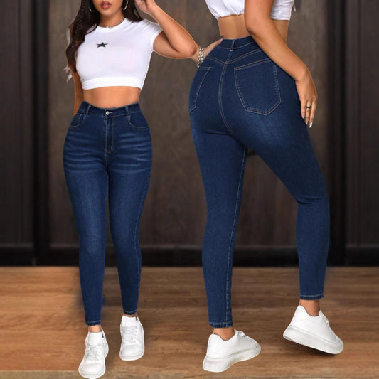 Damen Hochtaillierte Skinny Jeans Stalluxe