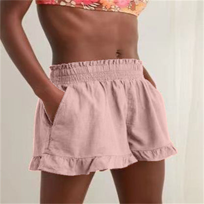 Damen Lockere Shorts mit Volant und Taschen Stalluxe
