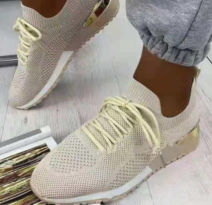 Damen Atmungsaktive Lifestyle Sneakers mit hochflexiblem Strickoberteil und rutschfester Sohle Stalluxe