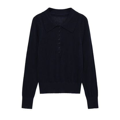 Damen Langarm-Pullover mit Polo-Kragen und knöpfbarem Ausschnitt Stalluxe