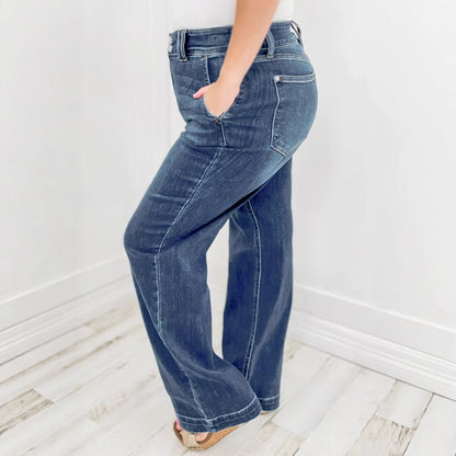 Damen Hochtaillierte Jeans im lässigen Vintage-Stil Stalluxe