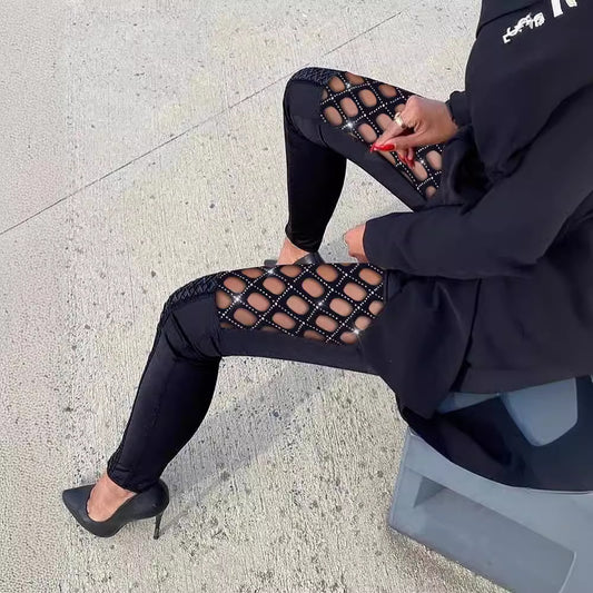 Damen Leggings mit Netzdetails und figurbetonter Passform Stalluxe