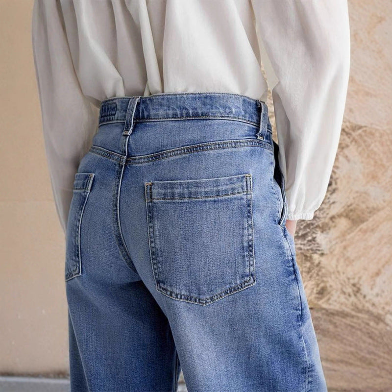 Damen Weit geschnittene Jeanshose im eleganten Stil Stalluxe
