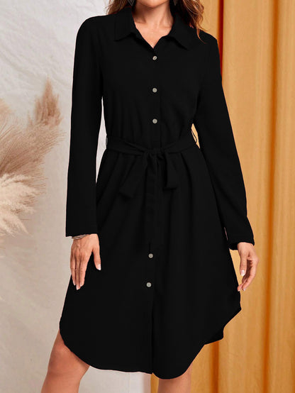 Damen Hemdblusenkleid Stalluxe Schwarz