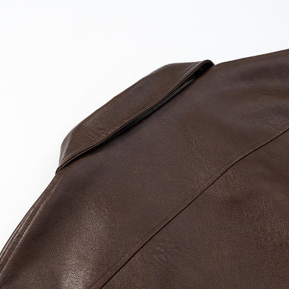 Damen modische Kunstlederjacke mit praktischen Pattentaschen und elastischem Saum Stalluxe
