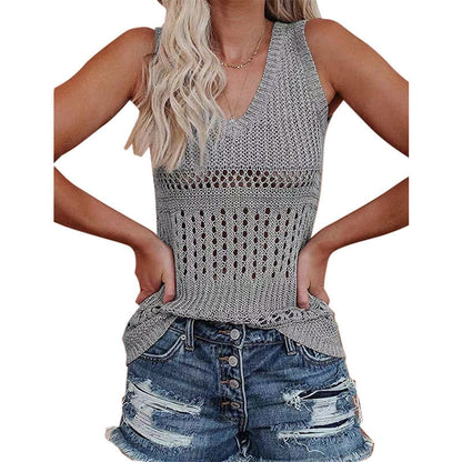 Damen Stricktanktop mit vielseitigem Lochmuster Stalluxe