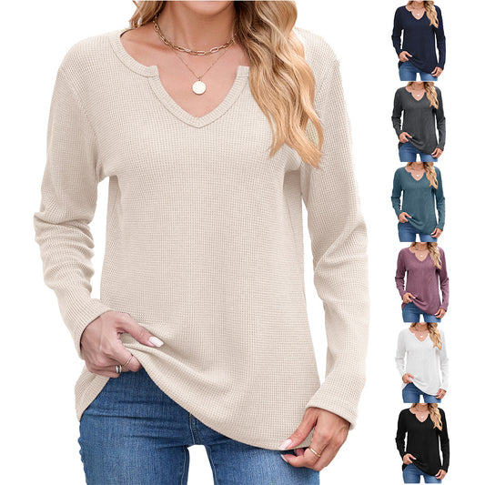 Damen Waffelstruktur Langarmshirt Stalluxe