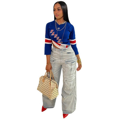 Damen Cargo-Jeans im Oversize-Style mit praktischen Taschen Stalluxe