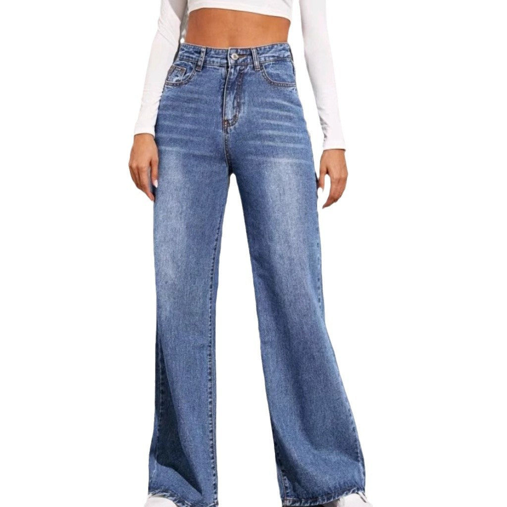 Damen Weit geschnittene Jeans mit hohem Bund Stalluxe