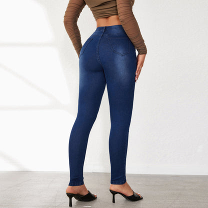 Damen Slim Fit Jeans im hochtaillierten Design mit elastischem Bund Stalluxe