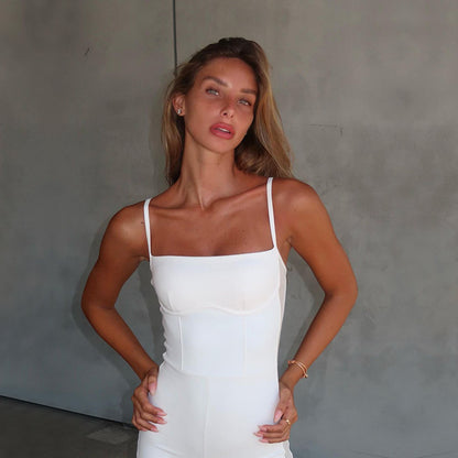 Damen Komfortabler Body mit schmalen Trägern und figurbetonter Silhouette Stalluxe